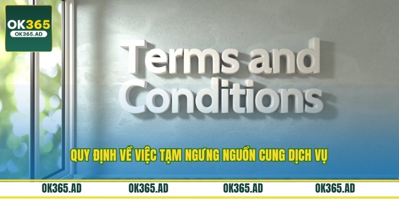 Quy định về việc tạm ngưng nguồn cung dịch vụ Quy định về việc tạm ngưng nguồn cung dịch vụ