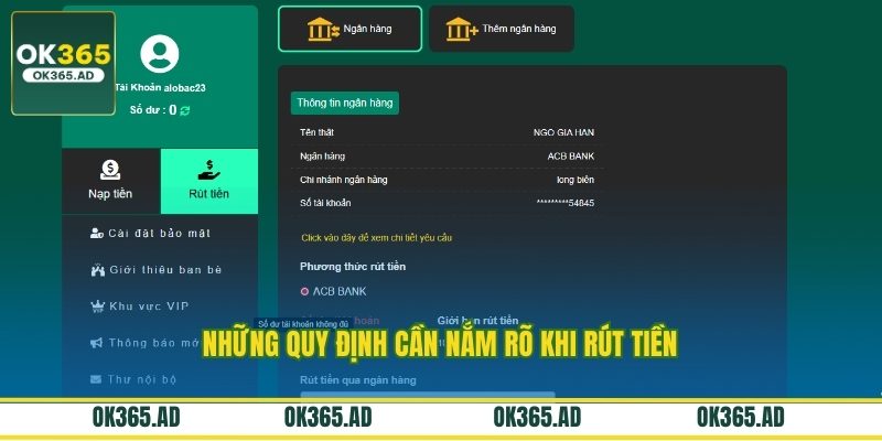 Những quy định cần nắm rõ khi rút tiền